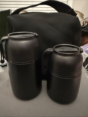 Lunchalot Black Lunch Bag With Hot/Cold Mugs
